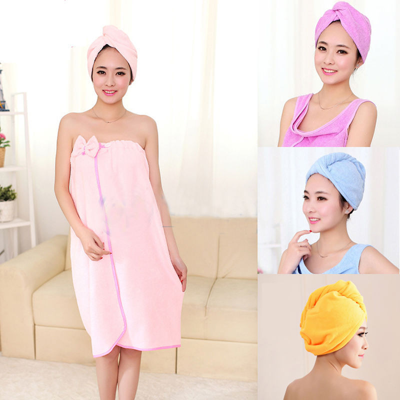 Women Microfiber Towel Quick Dry Hair Magic Drying Turban Wrap Hat Cap Bathing 